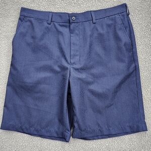 Ben Hogan Shorts Mens Size 38 Performance Peacoat Blue Plaid Golf Walking Pocket